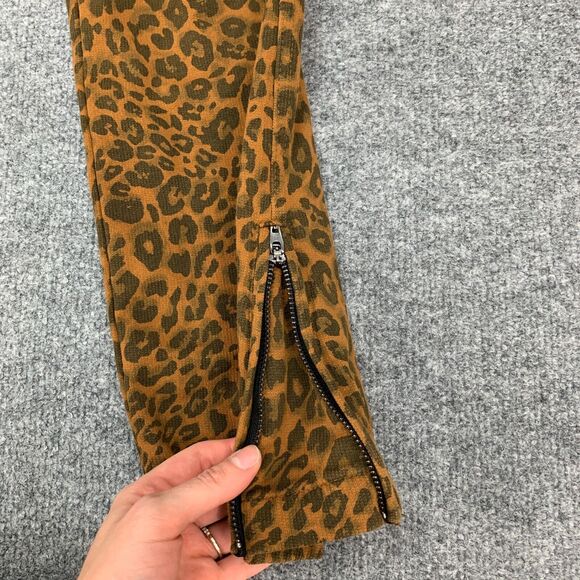 Sanctuary x Anthropologie Cheetah Ankle Zip Pants Womens S Small Pecan Joggers - Picture 7 of 13